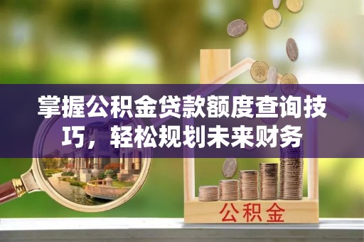 梧栖掌握公积金贷款额度查询技巧，轻松规划未来财务